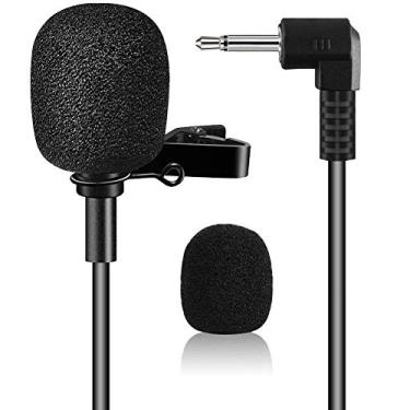 Imagem de EXMAX® Microfone Condensador Pro Black Micro Lavalier Lapela Tie Clip-on 1/20.3 cm (3,5 mm) para cinto pacote de microfone, amplificador de voz, professores, alto-falantes, treinadores, apresentações,