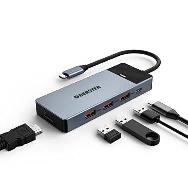Imagem de Hub USB C 5 em 1 3.2 geração 2 10 Gbit/s, adaptador USB C com HDMI 4K @60Hz + 3 x USB 3.2 geração 2 + 100W PD, hub USB 3.2 multiportas para MacBook, Mac Pro, Mac mini, iMac, Surface Pro, XPS, PC