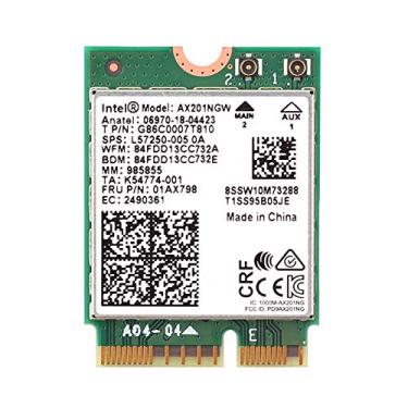 Imagem de MQUPIN Placa de rede sem fio de banda dupla AX201NGW 2,4 Gbps 802.11ax cartão WiFi sem fio Intel AX201 Bluetooth 5.0 para Windows 10, 64 bits, Google Chrome OS, Linux (sistema de kernel 5.2 acima)
