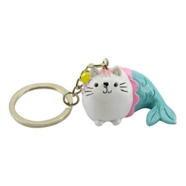 Imagem de Chaveiro Gato Sereia Verde 3cm - Taimes Imports