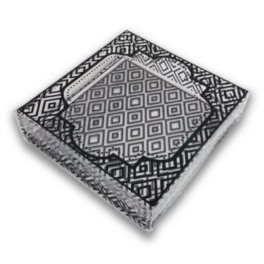 Imagem de 10 Caixas Para 25 Brigadeiros Com Berço, Preto, Em Acetato - Embala Cr