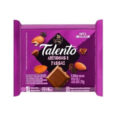 Imagem de Chocolate Talento Uvas Passas e Amêndoas 25g Embalagem com 15 Unidades
