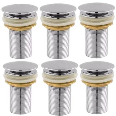 Imagem de Kit 6 Válvula Click Lavatorio 1 1/4 Metal Inox Cuba Tanque - Zrz