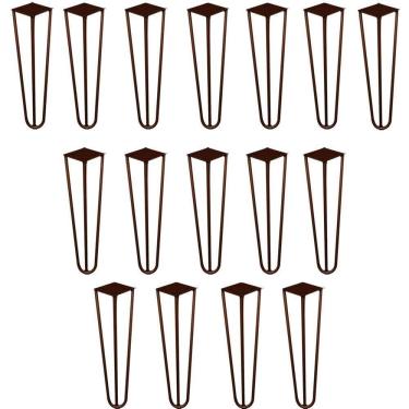 Imagem de Kit 16 Pés De Metal 30 Cm Mesa De Canto Rack E Puffs Bronze