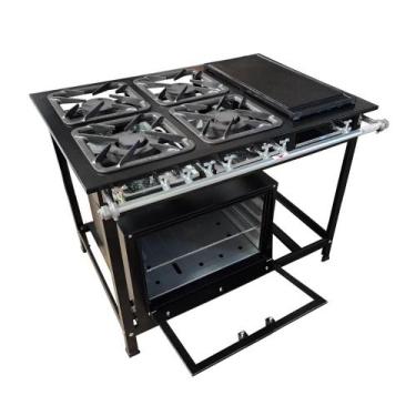 Imagem de Fogão 4 Bocas Cefaz com Forno e Chapa Linha Gold Baixa Pressão CFZG-12