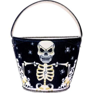Imagem de Sacola de Tecido Pedir Doces Halloween Enfeite Caveira - Toy Master