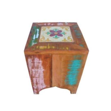 Imagem de Banco Volpi Rústico Flower em Madeira de Demolição - 1333 - Barrocarte