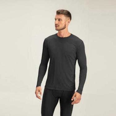 Imagem de Camisa Térmica Manga Longa Proteção UV 50+ - Omoss, Preto, M