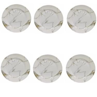Imagem de Jogo 6 Pratos Raso em Melamina 25cm para Buffet Restaurante - Fx