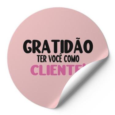 Imagem de 120 Etiquetas Adesivas Gratidão Ter Você Como Cliente Escrita Preto Ro
