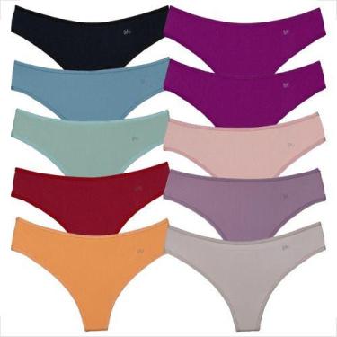 Imagem de Kit 10 Tangas Conforto Fio Duplo Feminina Elegante Atacado - Básica Li