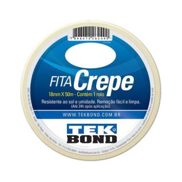 Imagem de Fita Crepe 18mmx50m Pacote com Branca Tekbond Uso Geral