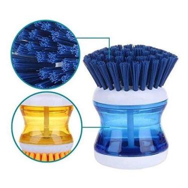 Imagem de Kit 10 Escova Lava Louças C/ Reservatório E Dispenser De Detergente - 