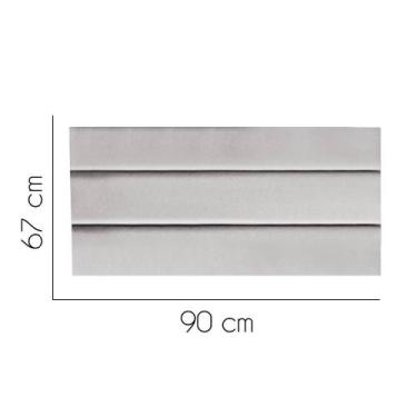 Imagem de Painel Estofada Turim 90 cm Solteiro Quarto para Cama Box Suede Cinza 