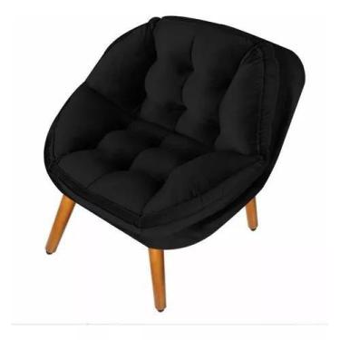 Imagem de Poltrona decorativa California Preto veludo para sala,salão,escritorio
