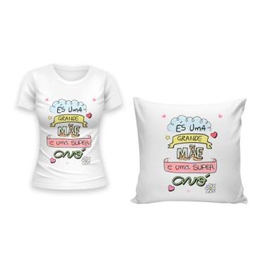 Imagem de Kit Camiseta +  Capa para Almofada Dia Das Mães Tema VOVÓ Presente Hom