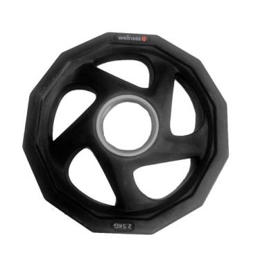 Imagem de Anilha Olimpica Rubber 5 Furos de 2Kg - WK013 - Multilaser, Preto