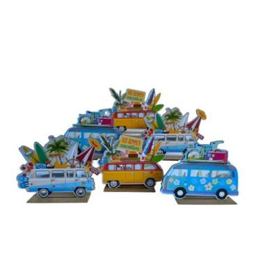 Imagem de Kit Display de Mesa 6 Peças Para Festa Kombi MDF - Juju Brasil