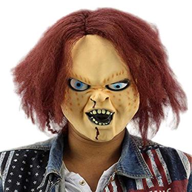Imagem de Máscara assustadora de Halloween, máscara assustadora de Halloween para crianças, máscaras de terror de látex para adultos, bonecos de ação Chucky, baile de máscaras, acessórios de festa de bar para