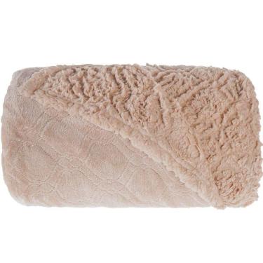 Imagem de Cobertor Queen Sherpa Toque Pele De Carneiro Dupla Face 220x240cm Caramelo