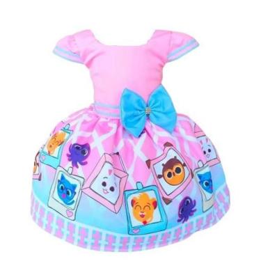 Imagem de Vestido Temático Infantil Bolo Fofo Quadros Busto Liso - Nalu_kids, 6,