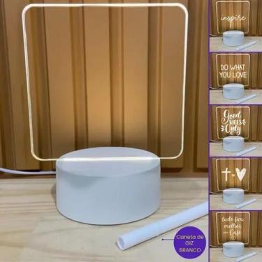 Imagem de Luminária Led de Mesa 3d De Escrever Tipo Lousa + Caneta - B-MAX, Bran