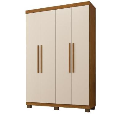 Imagem de Roupeiro Milão 4 Portas 3 Gavetas Benetil - Benetil Móveis, Cinamomo/O