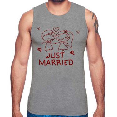 Imagem de Regata Just Married - Foca na Moda, Cinza, GG