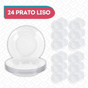 Imagem de 24 Prato Astral 22cm Transparente Resistente Ideal P/ Jantar - PRATICA
