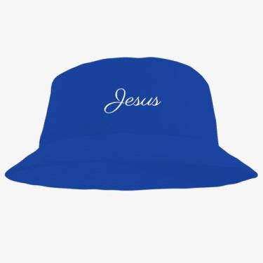 Imagem de Chapéu Bucket Hat Estampado Jesus - MP Moda Masculina, Único, Azul cla