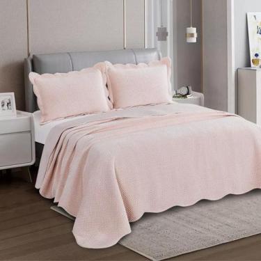 Imagem de Colcha De Cama C/ Porta Travesseiro Velvet Neo King 260x280 Rose - Cam