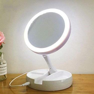 Imagem de Espelho Luz Led Dobrável Portátil Redondo - BC BORA COLEGA SHOP