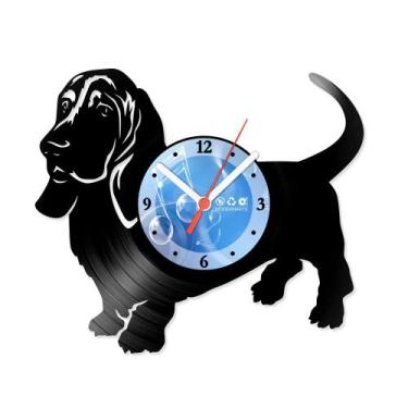 Imagem de Relógio De Parede Disco Vinil Animais - Basset Hound - VAN-068 - Moder
