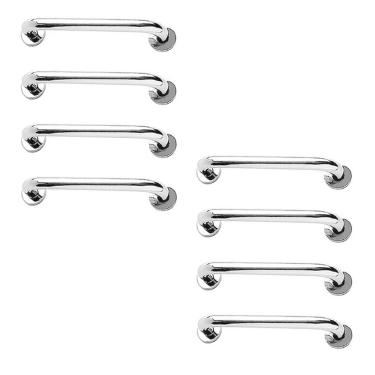 Imagem de Barra de Apoio 40cm Aço Inox Kit 8 Unidades Idoso Criança Gestante Cadeirante Banheiro Box Suporte Corrimao Escada Acessibilidade Resistente