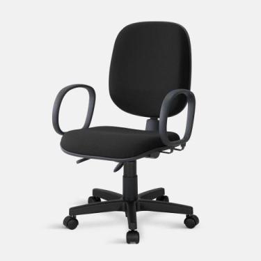 Imagem de Cadeira Diretor Turim Giratória Back com Braços - Flex Cadeiras, Preto