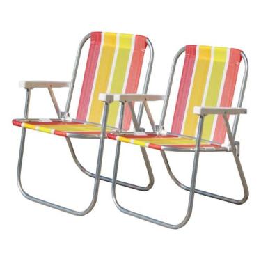 Imagem de Kit 2 Cadeira De Praia Varanda Alta Verao Cad0047 Botafogo
