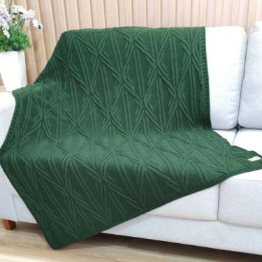 Imagem de Manta Sofa Trico Decorativa 150x90cm Usufruto Tricot c2, OLIVE