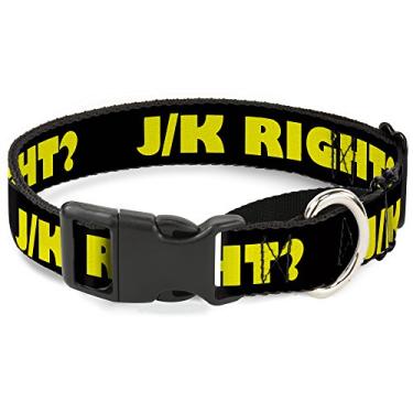 Imagem de Buckle-Down MGC-W31005-WS J/K Right? Coleira para cães preta/amarela, pequena