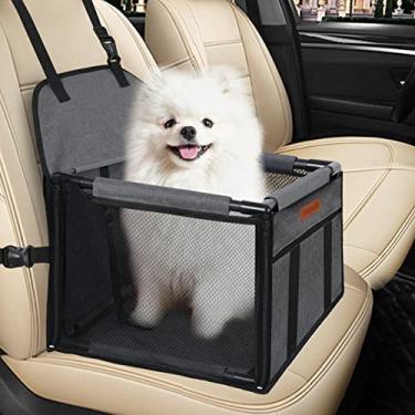 Imagem de SWIHELP Assento de Carro Portátil para Cachorro, Impulsionador de Animais de Estimação, com Trela de Segurança e Fram Estável, Anti-Colapso, Perfeito para Animais de Estimação Pequenos