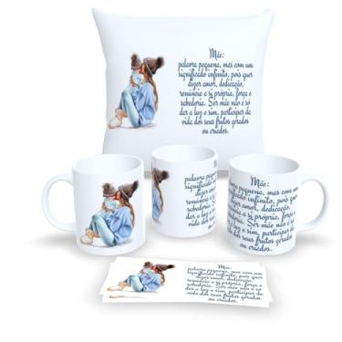 Imagem de Kit Com Almofada 30x30cm e Caneca de Porcelana dia das Mães (Kit 8)