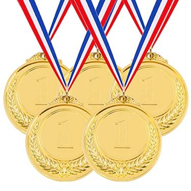 Imagem de Hilitchi 5 medalhas de prêmio de ouro - Medalhas de vencedor de estilo olímpico 1º lugar com fita