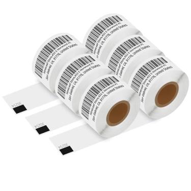 Imagem de NineLeaf 6 rolos (780 etiquetas) compatíveis com Dymo 30254 (1-1/20.3 cm x 3-1/5.1 cm) Etiquetas de envio de código de barras de endereço transparente para impressoras de mesa Zebra Labelwriter 450