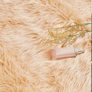 Imagem de Tapete macio e fofo para quarto, tapetes de pele, tapetes de cabeceira peludos para quarto de crianças, almofadas de sofá de pele de carneiro, tapete peludo para sala de estar, amarelo claro, 100x20