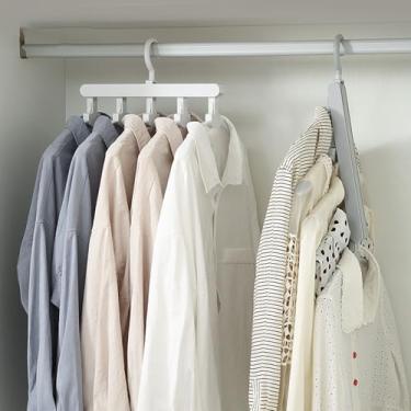 Imagem de Cabide Multifuncional, Dobrável Space Saving Closet Organizer para Home Closet Dormitory, Organizador de Camisa Antiderrapante, Resistente e Conveniente Hanger Com Estilo Moderno