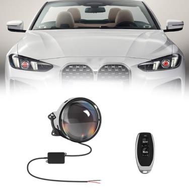 Imagem de Farol USB Devil Eye Demon, 2024 Novos faróis dinâmicos de carro Devil Eye com 6 padrões de olhos ajustáveis, farol de carro Devil Eye 12v LED, luz de lente de mini projetor controlada