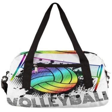 Imagem de Bolsa de ginástica para mulheres e homens, pequena bolsa de viagem para viagens esportivas, bolsa noturna, leve, bolsa de treino, bolsa de dança para meninos, meninas, crianças e adolescentes, Vôlei,
