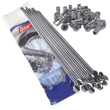 Imagem de Jogo De Raio Para Roda Moto Honda Biz 100 125 Pop 100 Traseiro 4Mm Cromado