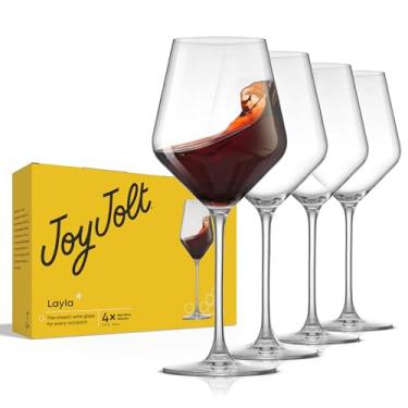 Imagem de JoyJolt Copos de vinho tinto italiano Layla, conjunto de 4, transparente de 500 ml – Feito na Europa
