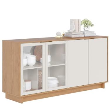 Imagem de Balcão Aparador Buffet Vicky C05 Freijó/Off White - Mpozenato