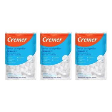 Imagem de Cremer Algodão Em Bolas Com 95g – 3 Pacotes
